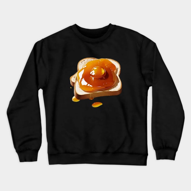 Apricot Kawaii Yummy Sandwich Vintage Since Bread Loaf Crewneck Sweatshirt by Flowering Away